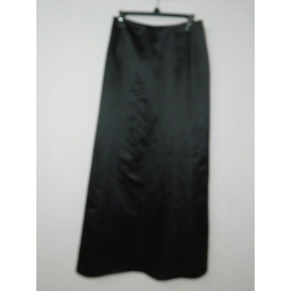 Jessica McClintock Collections Skirt Black‎ Satin '90s Y2K Maxi Skirt Size 8 - Picture 1 of 7